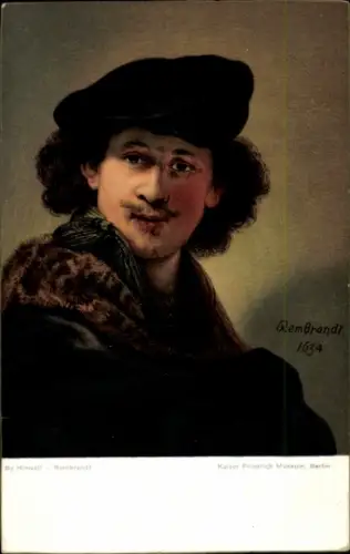 Künstler Ak Rembrandt, Selbstportrait