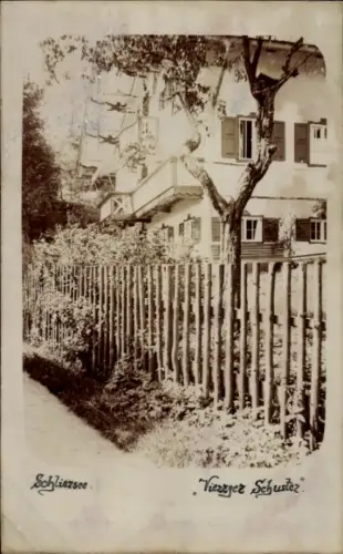 Ak Schliersee in Oberbayern,  Vierzger Schuster, Zaun, Baum