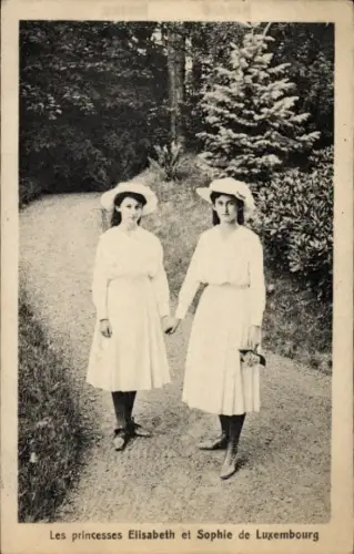 Ak Prinzessinnen Sophie und Elisabeth von Luxemburg, Portrait