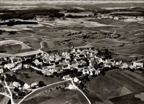 Ak Oberstetten Kreis Münsingen Hohenstein in Württemberg, Fliegeraufnahme
