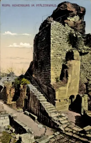 Ak Wingen Elsass Bas Rhin, Ruine Hohenburg im Pfälzerwald bei Dahn, Hohenbourg