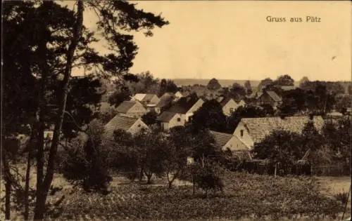 Ak Pätz Bestensee in Brandenburg, Panorama von der Ortschaft