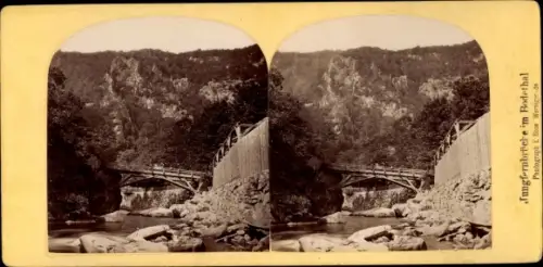 Stereo Foto Thale im Harz, Jungfernbrücke im Bodetal