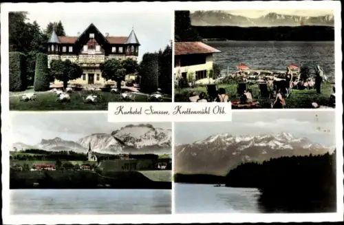 Ak Krottenmühl Söchtenau am Simssee Oberbayern, Kurhotel Simssee, Seeblick