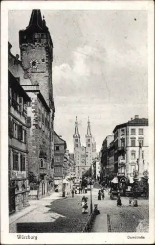 Ak Würzburg am Main Unterfranken, Domstraße