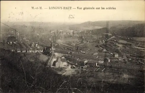 Ak Longwy Haut Meurthe et Moselle, Vue generale sur les acieres