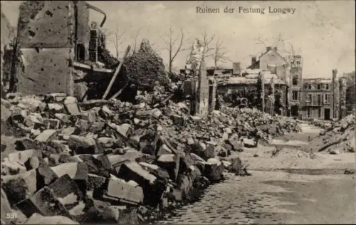 Ak Longwy Bas Meurthe et Moselle, Ruinen der Festung