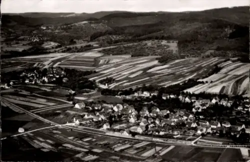 Ak Schlechtbach Rudersberg in Württemberg, Unterschlechtbach vom Flugzeug aus