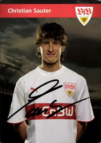 Autogrammkarte Fußballer Christian Sauter, VfB Stuttgart, Autogramm