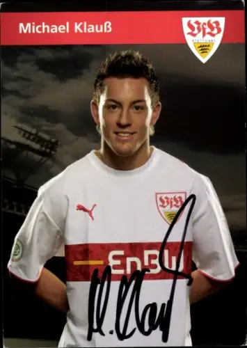 Autogrammkarte Fußballer Michael Klauß, VfB Stuttgart, Autogramm