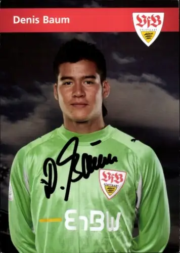 Autogrammkarte Fußballer Denis Baum, VfB Stuttgart, Autogramm