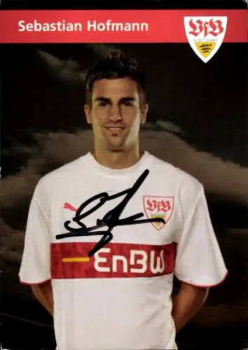 Autogrammkarte Fußballer Sebastian Hofmann, VfB Stuttgart, Autogramm