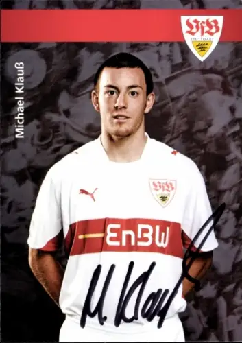 Autogrammkarte Fußballer Michael Klauß, VfB Stuttgart, Autogramm