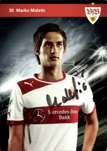 Autogrammkarte Fußballer Marko Maletic, VfB Stuttgart, Autogramm