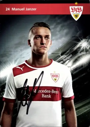Autogrammkarte Fußballer Manuel Janzer, VFB Stuttgart, Autogramm