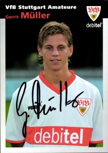 Autogrammkarte Fußballer Gerrit Müller, VfB Stuttgart, Autogramm