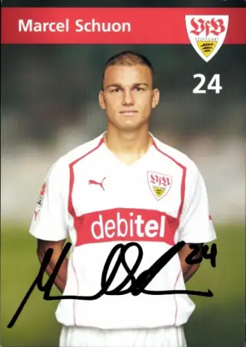 Autogrammkarte Fußballer Marcel Schuon, VfB Stuttgart, Autogramm