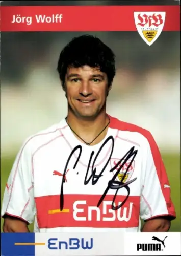 Autogrammkarte Fußballer Jörg Wolff, VfB Stuttgart, Autogramm