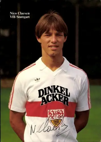 Autogrammkarte Fußballspieler Nico Claesen, VfB Stuttgart, Autogramm