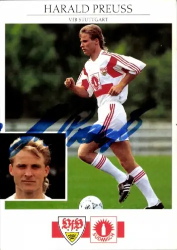 Autogrammkarte Fußballer Harald Preuss, VfB Stuttgart, Autogramm