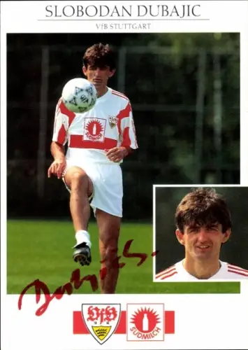 Ak Fußballspieler Slobodan Dubajic, Portrait, Autogramm VfB Stuttgart
