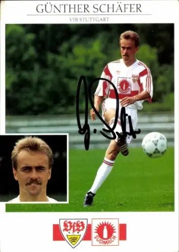 Autogrammkarte Fußballer Günther Schäfer, VfB Stuttgart, Autogramm