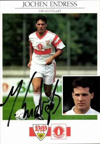 Autogrammkarte Libero Jochen Endress, VfB Stuttgart, Autogramm