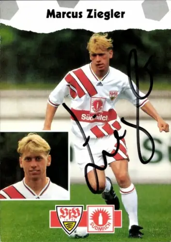 Autogrammkarte Fußballer Marcus Ziegler, VfB Stuttgart, Autogramm