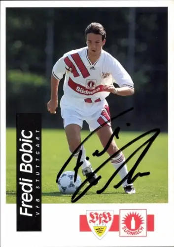 Autogrammkarte Fußballer Fredi Bobic, VfB Stuttgart, Autogramm