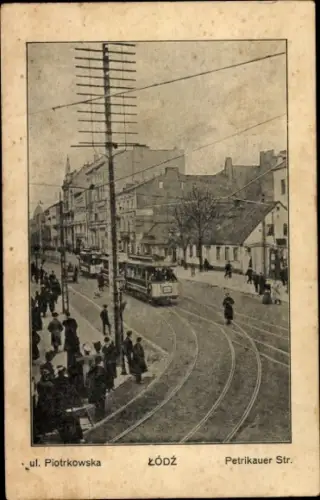 Ak Łódź Lodz Lodsch Polen, Petrikauer Straße