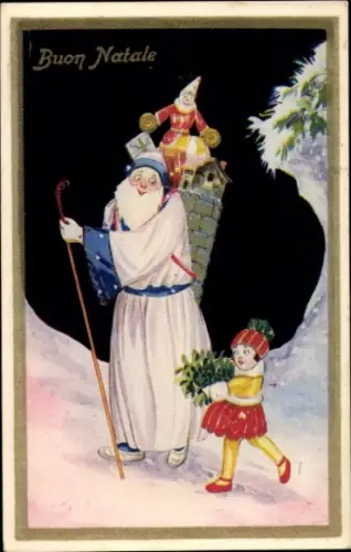 Ak Glückwunsch Geburtstag, Mann mit Geschenken, Kind