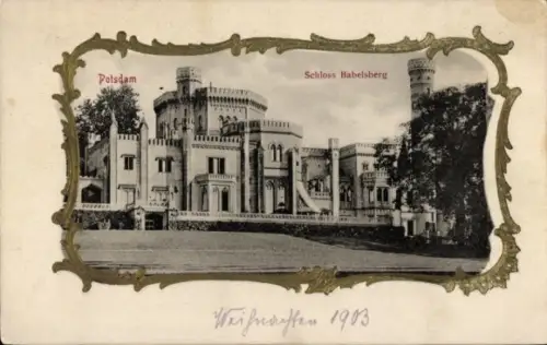 Präge Passepartout Ak Babelsberg Potsdam, Schloss Babelsberg