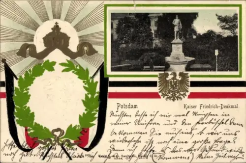 Präge Wappen Ak Potsdam, Kaiser Friedrich-Denkmal