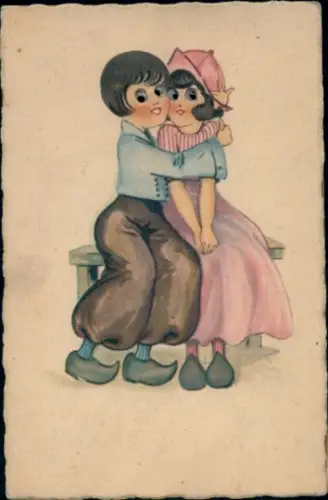 Material Ak Liebespaar, Kinder, Plastikaugen