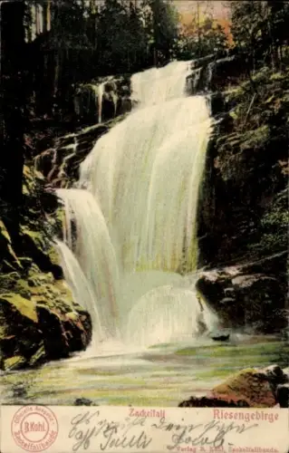 Ak Szklarska Poręba Schreiberhau Riesengebirge Schlesien, Zackelfall