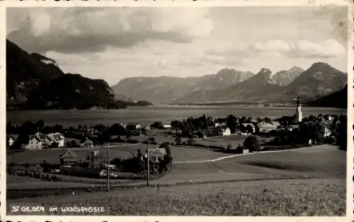 Ak St. Wolfgang am Wolfgangsee Oberösterreich,  Berge, See, Häuser, Kirche