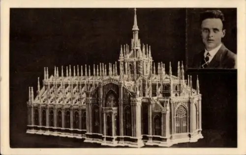 Ak Modell des Mailänder Doms, Laubsäge- und Schnitzarbeit, Erich Winkler aus Duisburg