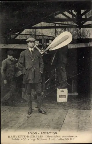 CPA Lyon-Aviation, Hauvette-Michelin, Monoplan Antoinette
