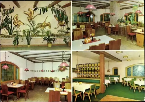 Ak Bergen auf der Insel Rügen, Innenansichten der HO Rugard Gaststätte