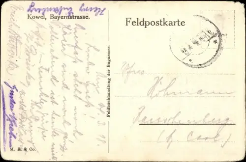 Ak Kowel Ukraine, Bayernstraße
