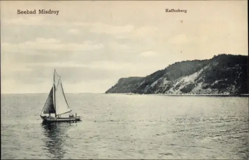 Ak Międzyzdroje Ostseebad Misdroy Pommern, Kawcza Góra, Kaffeeberg, Segelboot