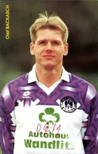 Autogrammkarte Fußballer Olaf Backasch, Tennis Borussia Berlin, Autogramm