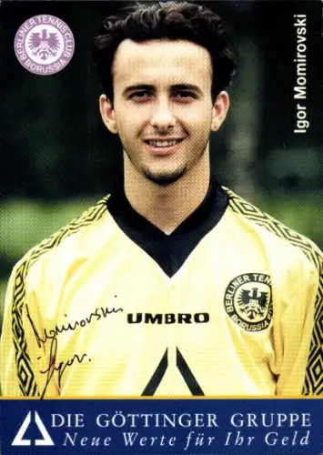 Autogrammkarte Fußballer Igor Momirovski, Tennis Borussia Berlin, Autogramm