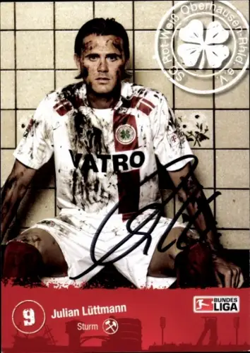 Autogrammkarte Fußballer Julian Lüttmann, Rot-Weiss Oberhausen, Autogramm