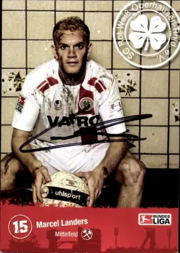 Autogrammkarte Fußballer Marcel Landers, SC Rot Weiß Oberhausen, Autogramm