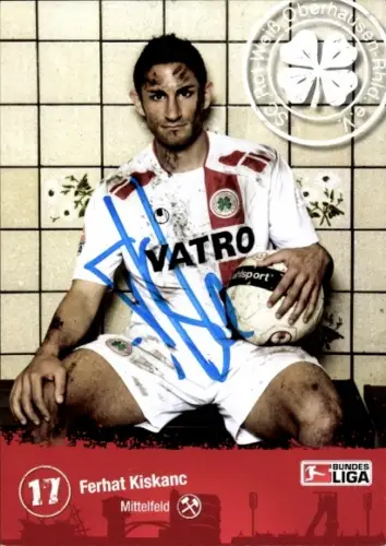 Autogrammkarte Fußballer Ferhat Kiskanc, SC Rot Weiß Oberhausen, Autogramm