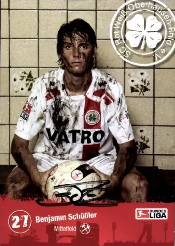 Autogrammkarte Fußballer Benjamin Schüßler, SC Rot Weiß Oberhausen, Autogramm