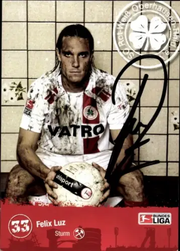 Autogrammkarte Fußballer Felix Luz, SC Rot Weiß Oberhausen, Autogramm