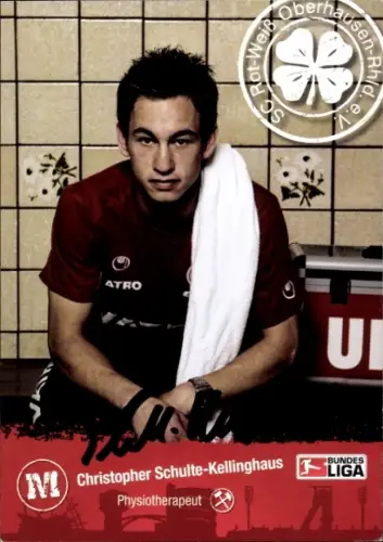 Autogrammkarte Physiotherapeut Christopher Schulte-Kellinghaus, SC Rot Weiß Oberhausen, Autogramm