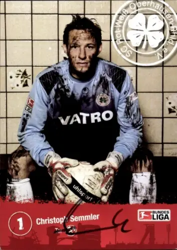 Autogrammkarte Fußballer Christoph Semmler, SC Rot Weiß Oberhausen, Autogramm
